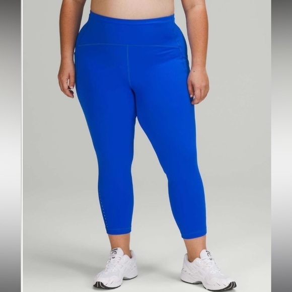 Lululemon Swift Speed High-Rise Crop 23"' Blazer Blue Tone Sz 18 - Picture 3 of 8